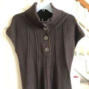 BCBG Brown Knit Chunky Turtleneck Tunic Sweater